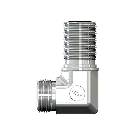 World Wide Fittings Male Flat Face O-Ring Bulkhead to Male Flat Face O-Ring 90 Deg. Union Elbow 4525X06X06